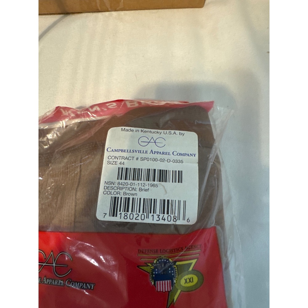 Campbellsville Apparel Co Mens 3 Pack Briefs Brown 100% Combed Cotton Size 44 - Picture 2 of 3